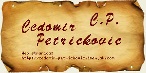Čedomir Petričković vizit kartica